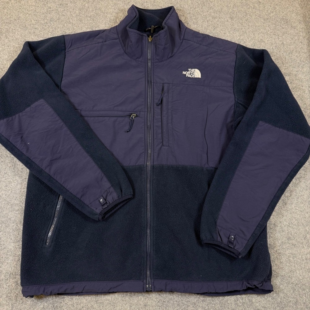 The North Face Denali Polartec Fleece Jacket Mens XL Navy Blue Full Zip READ